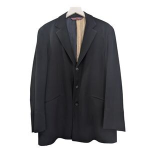Massimo Bizzocchi Handmade Men's Three Button Black Blazer Size 44R